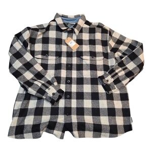 Woolrich 6135 Black White Buffalo Plaid Shirt Jacket Heavy Wool Size 3XL